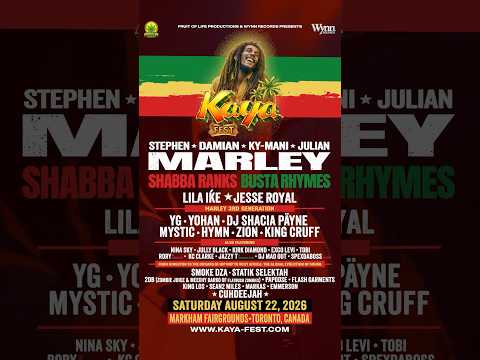 Kaya Fest TORONTO Sat, Aug 22 with The Marley Family, Shabba Ranks, Busta Rhymes + many more! 💚💛❤️