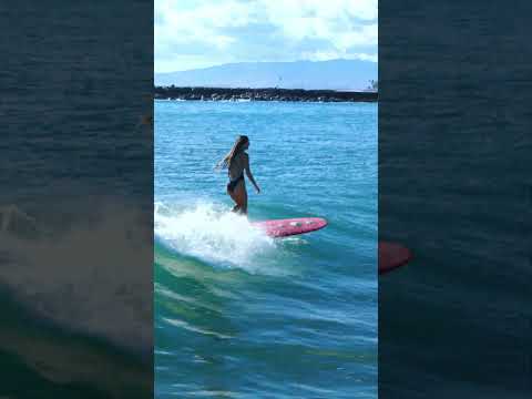 Bella Eberz drone surf video at Ala Moana Bowls #hawaii #dronevideo