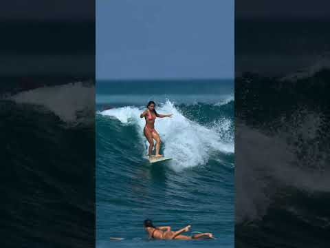 Shaley Mercado Surfs Haleʻiwa  (Jim "Kimo" West - Hana Highway) #hawaiianmusic #hawaii #surfergirl
