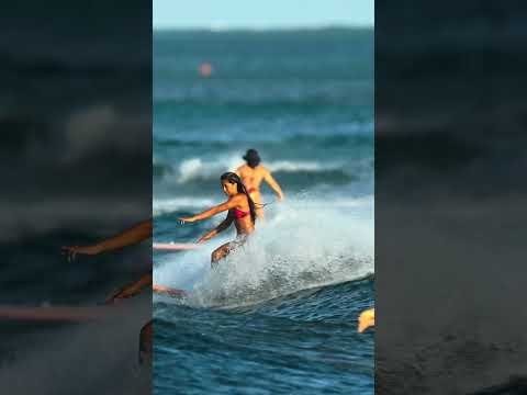 Joie Kapahiiha’enaali’i Kaiu surfs bowls  #goldenhour #hawaii #surf #surfergirl