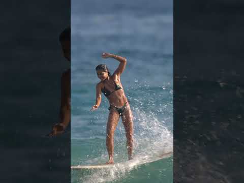 Shaley Mercado surfing Spring Waves  #hawaii #longboardsurfing #surfergirl #bikini