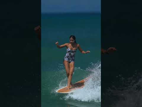 Shaley Mercado Surfs Fun Little Wave  #hawaii #surf#surfergirl #slackkeyguitar