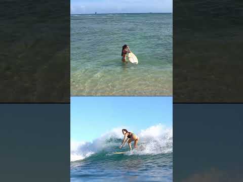 Tia Ngum gets ready to surfs bowls #hawaii #surfing