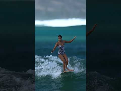 Shaley Mercado Surfs Pua'ena Point #hawaii #surfing #surfergirl #hawaiianmusic #slackkeyguitar