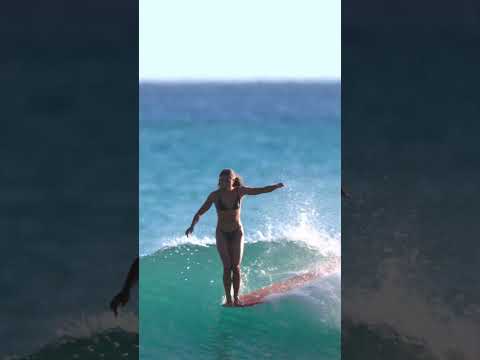 Bella Eberz Surfs Waikiki (June 9, 2026) Hang 10 #hawaii #surfergirl #waikiki
