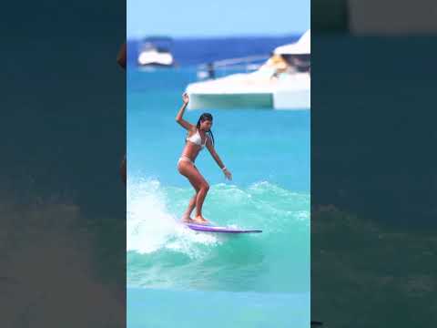 Ani Surfs Waikiki (Summer of 2024) #hawaii #surfergirl