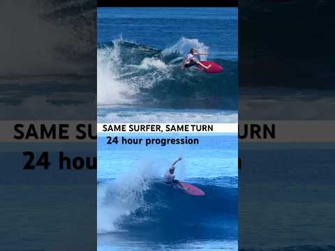 Same surfer, same turn, 24 hours later (epic progress) #surf #surfprogression