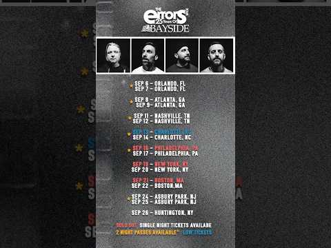 If you want to see us this fall celebrating 25 Years of Bayside… 🎟️  http:// baysidebayside.com.