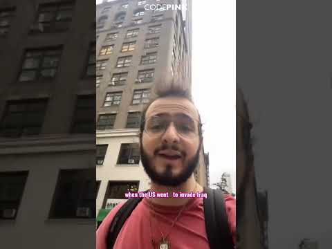 Delivering a petition to the New York Times: report on Israel's crimes!