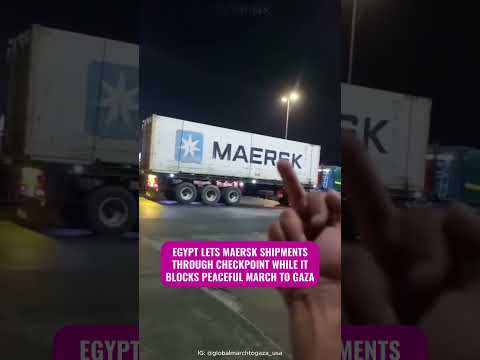 Egypt blocks march to Gaza, lets Maersk through