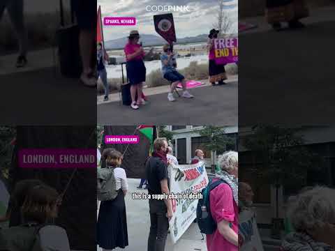 Protesting Sierra Nevada in London and Nevada for spying intel to Israel