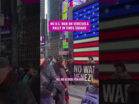 NO U.S. WAR ON VENEZUELA RALLY IN TIMES SQUARE