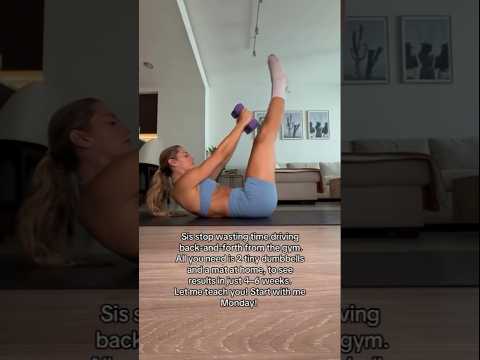 Workouts right from your living room 🔗 #FullBodyWorkout #PilatesForWomen #DumbbellWorkout #Strong