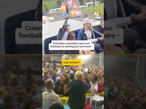 Colombia President: Footballs for Earthquake Victims?