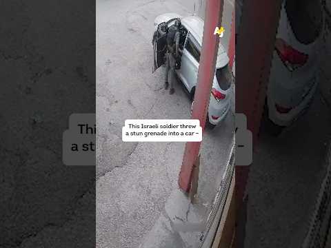 Israeli Soldier Locks Palestinians Inside Car with Grenade