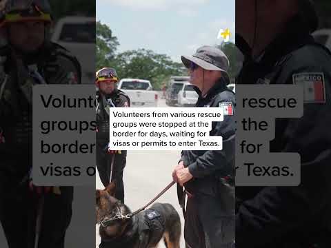 Mexican rescue teams cross the U.S.-Mexico border to help Texas flood victims