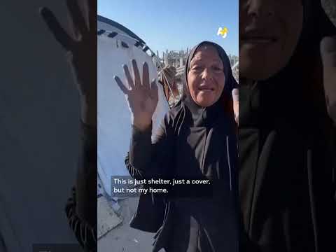 Palestinian Woman in Gaza Vows to Live Over Her Destroyed Home