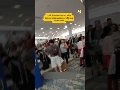 Irish Activist Confronts Passengers Flying to Tel Aviv