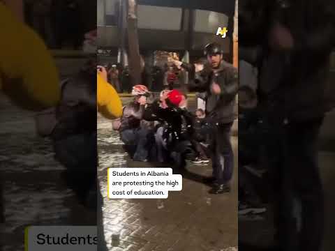 This Albanian Woman Protected Protesters From a Water Cannon