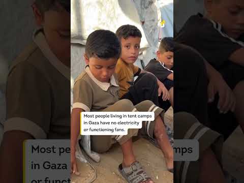 Palestinians Flee Scorching Tents for Gaza’s Polluted Sea