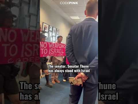 Why is Senator Thune meeting with War Criminal Netanyahu?