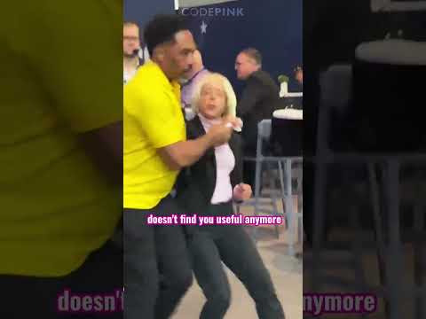 CODEPINK DISRUPTS  NOBEL “PEACE PRIZE” WINNER