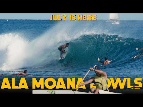 UNSUSPECTING JULY SWELL ROLLS THROUGH ALA MOANA BOWLS