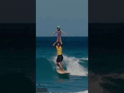 Kyle and Emi Tandem Surf Duke's Oceanfest