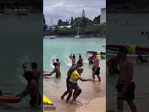 Uncle Butch finishes Da Hui Paddle Board Race
