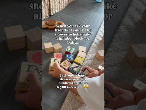 DIY BABY BLOCK FAIL 😂 #babyshowergames #alphabetblocks #babyshowerideas #funny