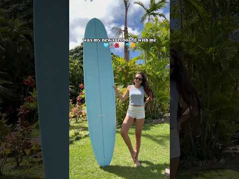 #asmr waxing up my new surfboard! #surfergirl