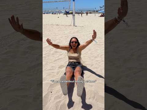 sit and stand without bending your knees… but filmed with professional surfers