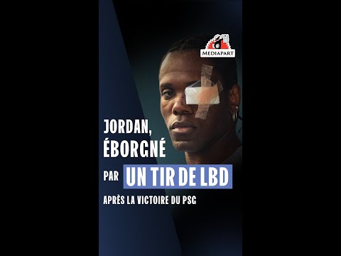 Jordan, éborgné par un tir de LBD, lors de la victoire du PSG