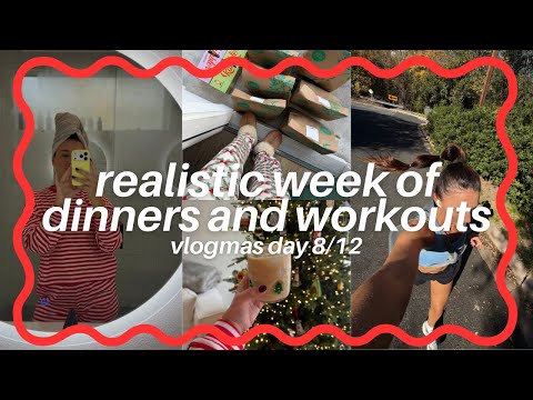 VLOGMAS DAY 8 | Realistic Dinners and Workouts | Needlepoint Update