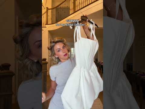 get dressed with me for my bridal shower 😭💍🪽🤍💐 #bride