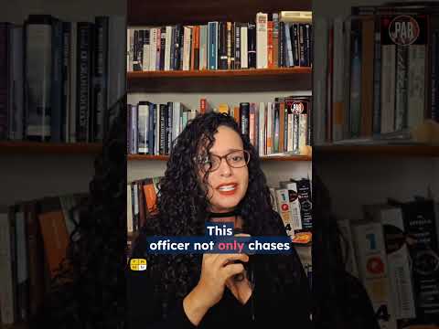 'Run for your life!' Cop caught on camera chasing man with patrol car.