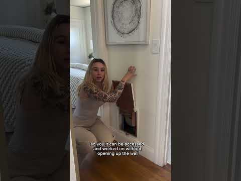 This hatch is too small bc it’s so old, but plumbing access doors like these are great behind tub