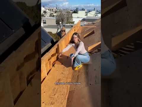 Great perspective of the framing of a parapet wall and a cricket acting like integrated gutters on