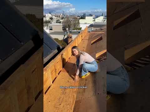 Great perspective of the framing of a parapet wall and a cricket acting almost like integrated
