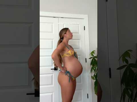 GRWM beach day 9mos pregnant👙🥵