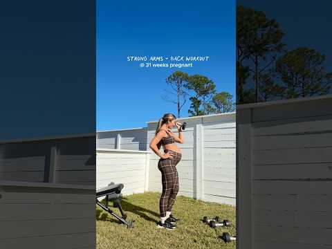 Arms + Back Workout for women 💪 #workoutroutine #pregnancyjourney