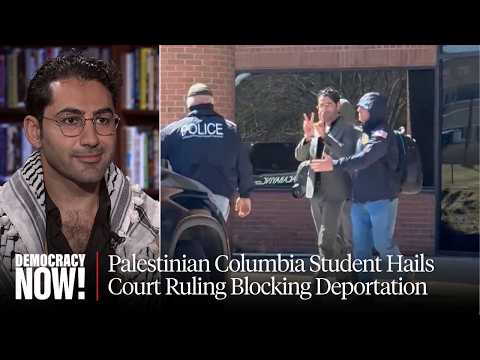 Palestinian Student Mohsen Mahdawi Celebrates After Deportation Case Is Tossed Out