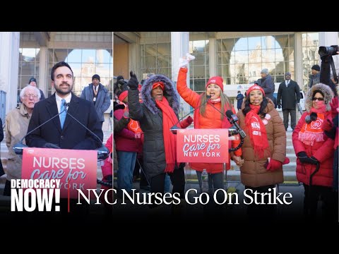 NYC Nurses' Strike Enters 10th Day; Mayor Mamdani & Sen. Sanders Join Picket Line